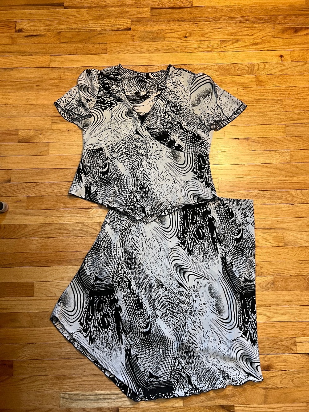 Matching Patterned Top and Shirt Set